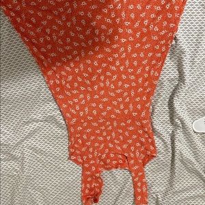 orange floral dress